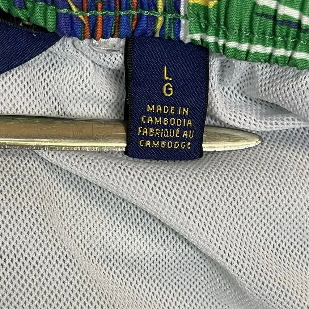 Polo‎ Ralph Lauren Short Mens L Green Hawaiian Traveler Lined Swim Trunk 5.5
